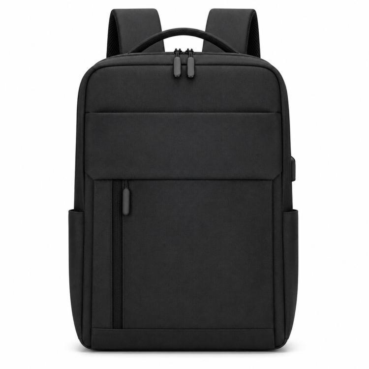 REMOID 1173 Laptop Backpack Water Resistant Business Travel Backpacks With USB Charging Port(Black)