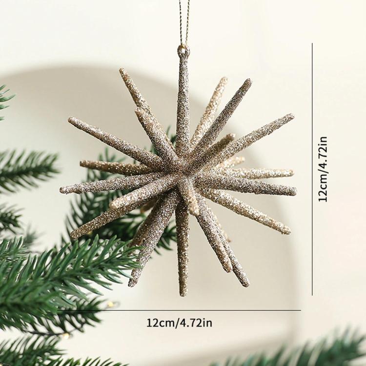 Christmas Tree Explosion Star Decorations Mini Plastic Christmas Hanging Ornaments(Gold)