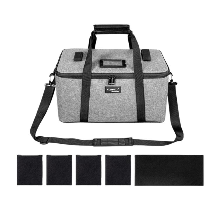 FOMITO AB-27 Handheld Portable Large Capacity Camera Bag Outdoor DSLR Digital Camera Lens Case(Grey)