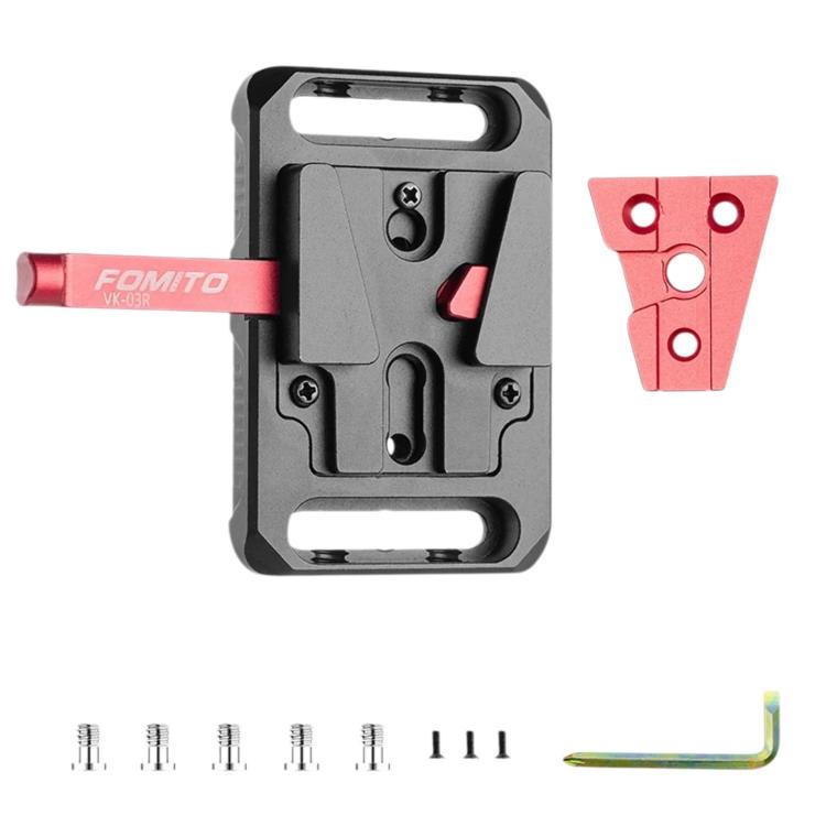 FOMITO VK-03R V-Mount Battery Hanging Plate Photography Expansion Accessory(Red)
