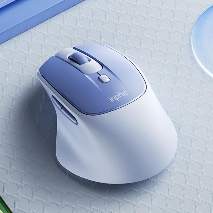 Inphic M2 Rechargeable Wireless Ergonomic Mouse 2.4G Silent Computer Mice(Blue)