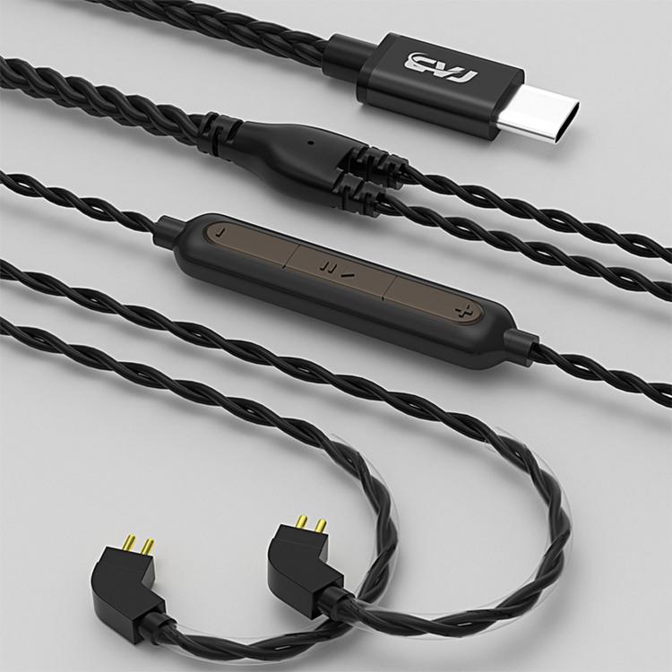 CVJ V6 DAC Decoding 1.25m Earphone Cable With Mic, Spec: 0.75mm