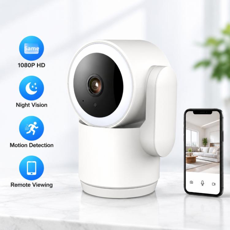 4MP WiFi Security Camera Indoor, Smart Pan Tilt Surveillance Monitor with Infrared Night Vision(White)