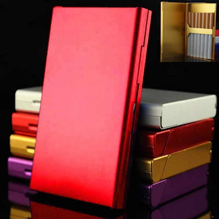 ultra thin cigarette case Slim Case, 20-Pack Ultra-Thin Portable Aluminum Alloy Metal Cigarette Case, Automatic Pop-Up/Moisture-Proof/Pressure-Proof,Grey : Health & Household and travel Ultra Slim Case: 100's Cigarette