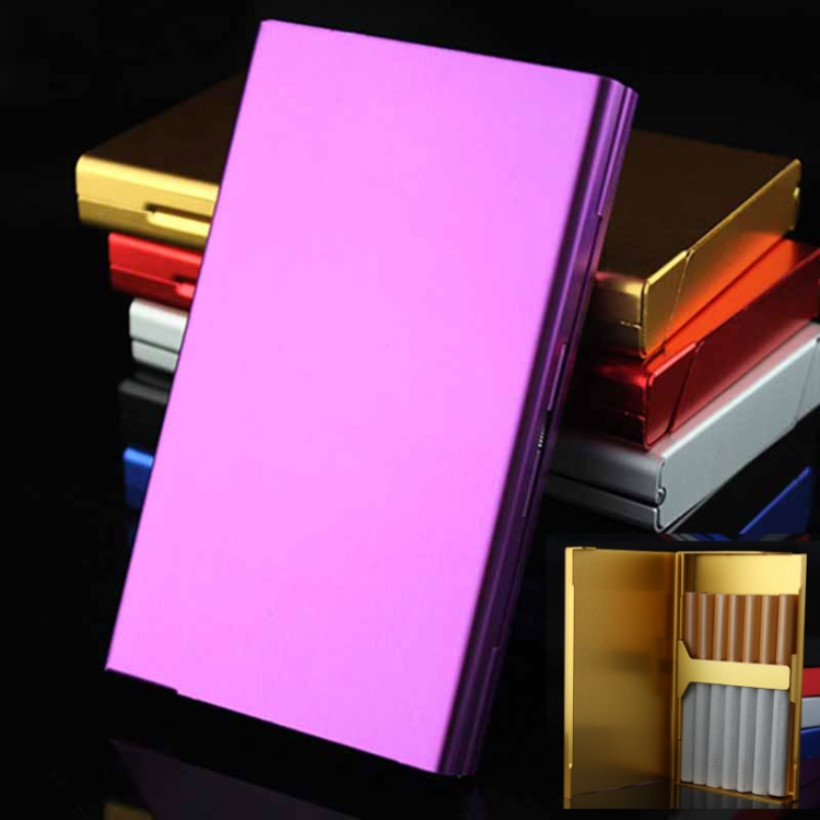 cigarette case purple Ultra-thin Personality Creative Ladies Cigarette Case Metal Cigarette Case( Purple)