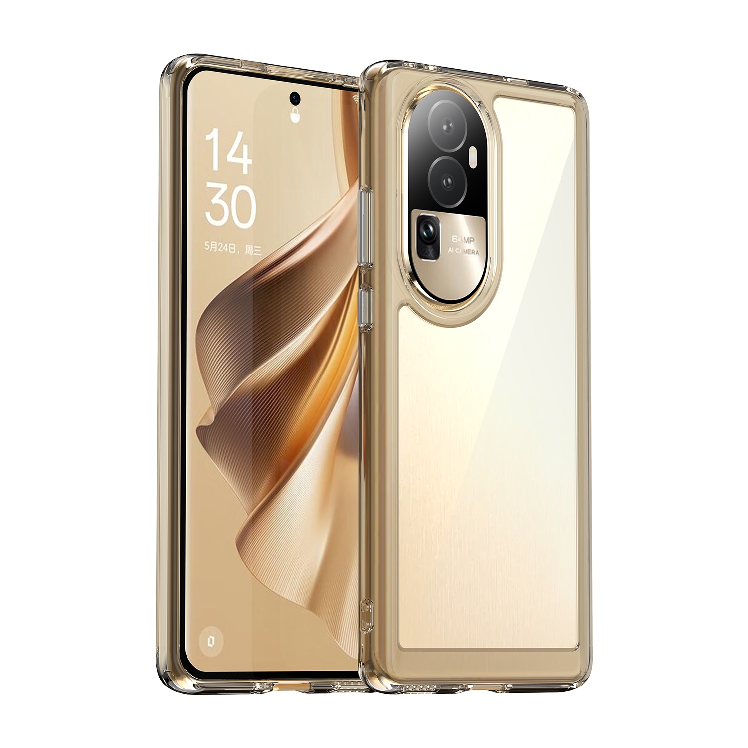 OPPO Reno 10 Pro カラフルシリーズ アクリル + TPU 電話ケース (透明 