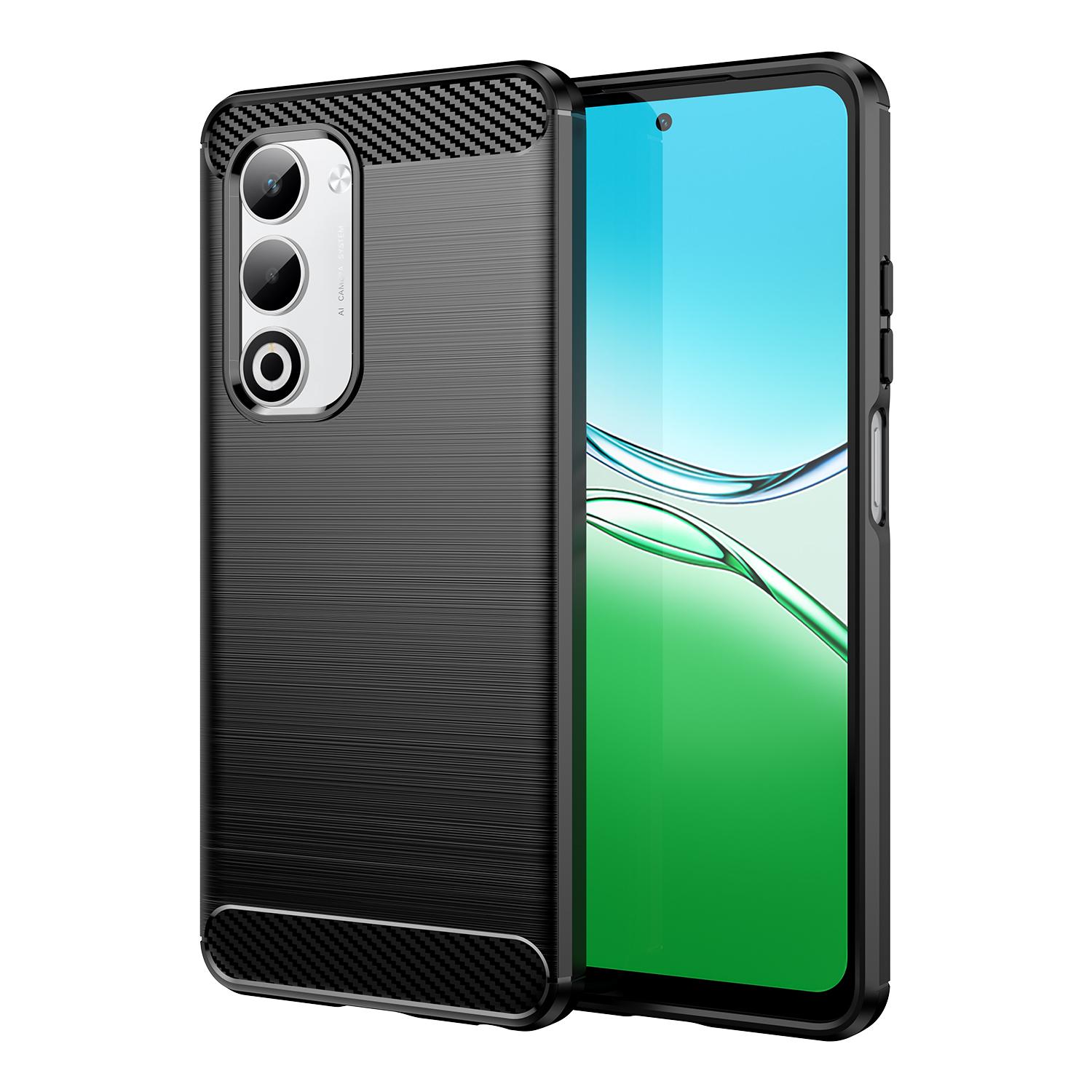 OPPO A5 5G用 グローバルカーボンファイバー起毛テクスチャTPU電話 
