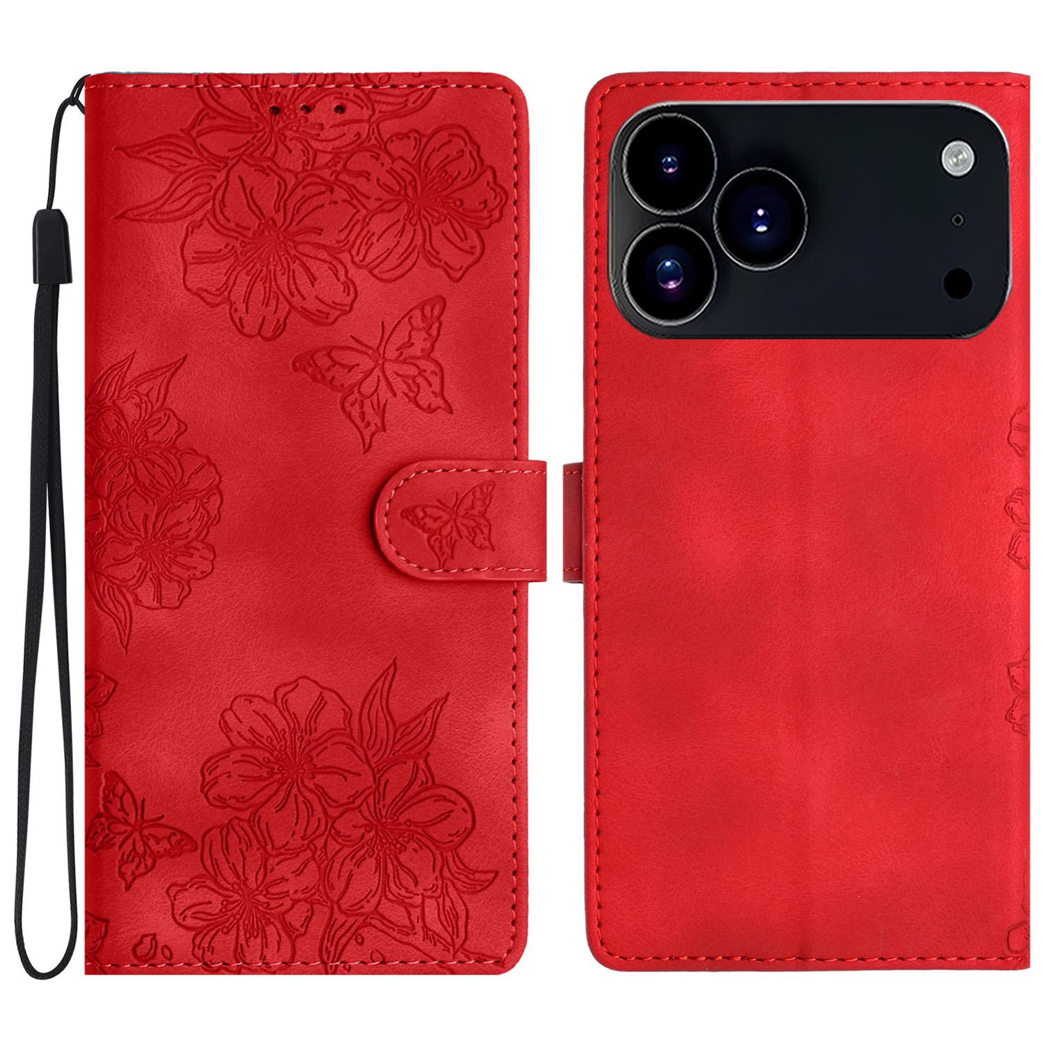 For iPhone 17 Pro Max Cherry Blossom Butterfly Skin Feel