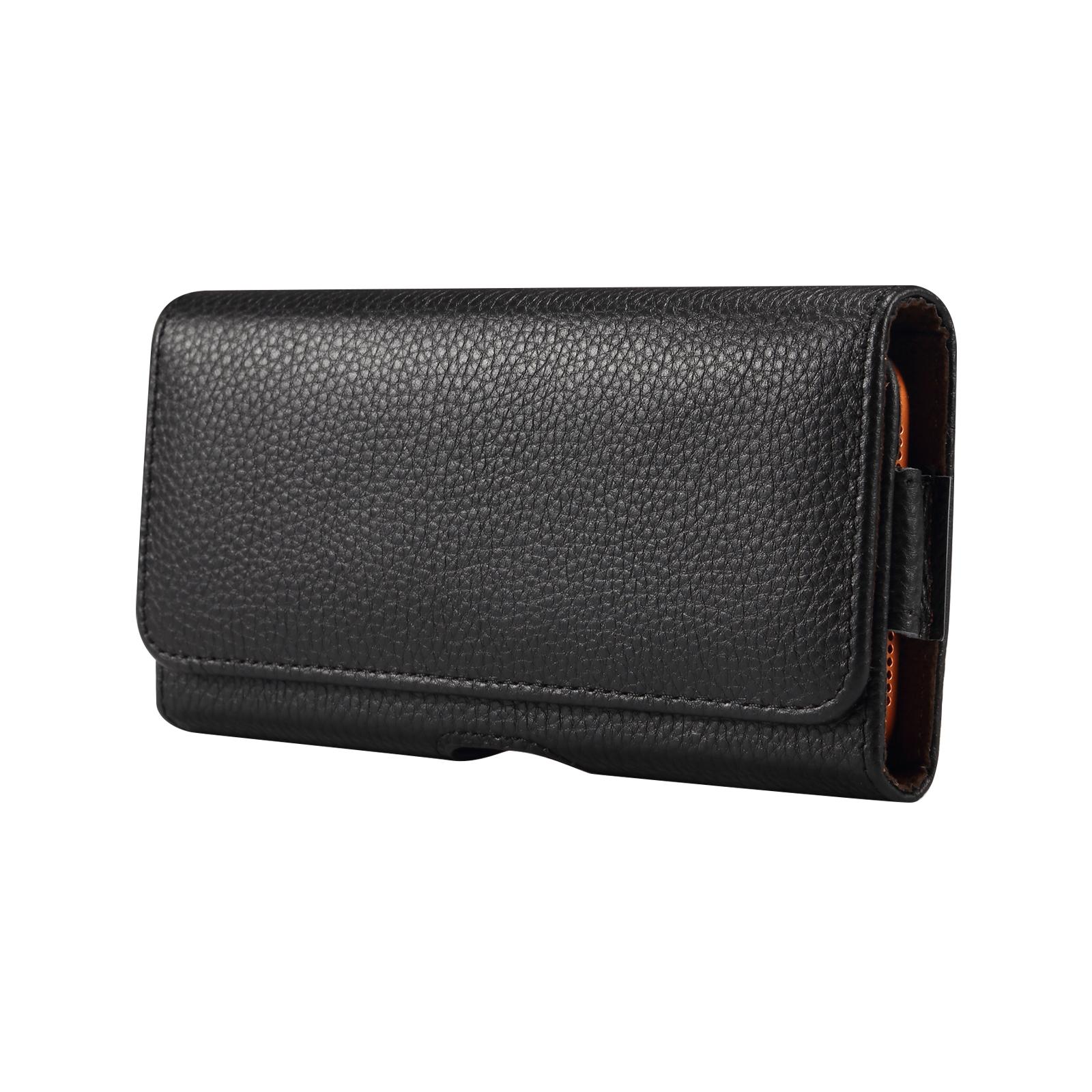 For 6.1 inch Genuine Leather Universal Waist Hanging Bag Leather Phone ...