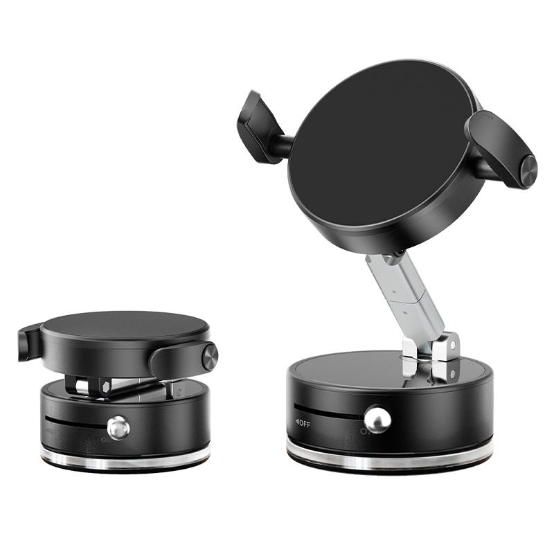 A9 Pro Foldable Clamp-type Nano Vacuum Magnetic 360-degree Rotation Car Phone Holder(Black)
