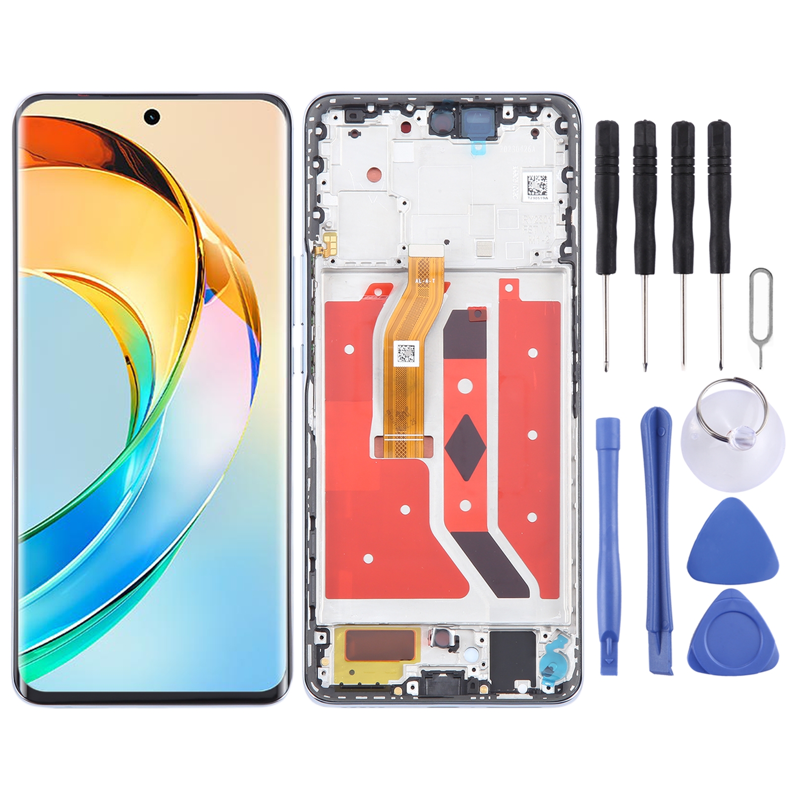 Best HONOR X9b Original Display | Premium Quality 2 For Honor X9b Original LCD Screen Digitizer Full Assembly with Frame (Silver)