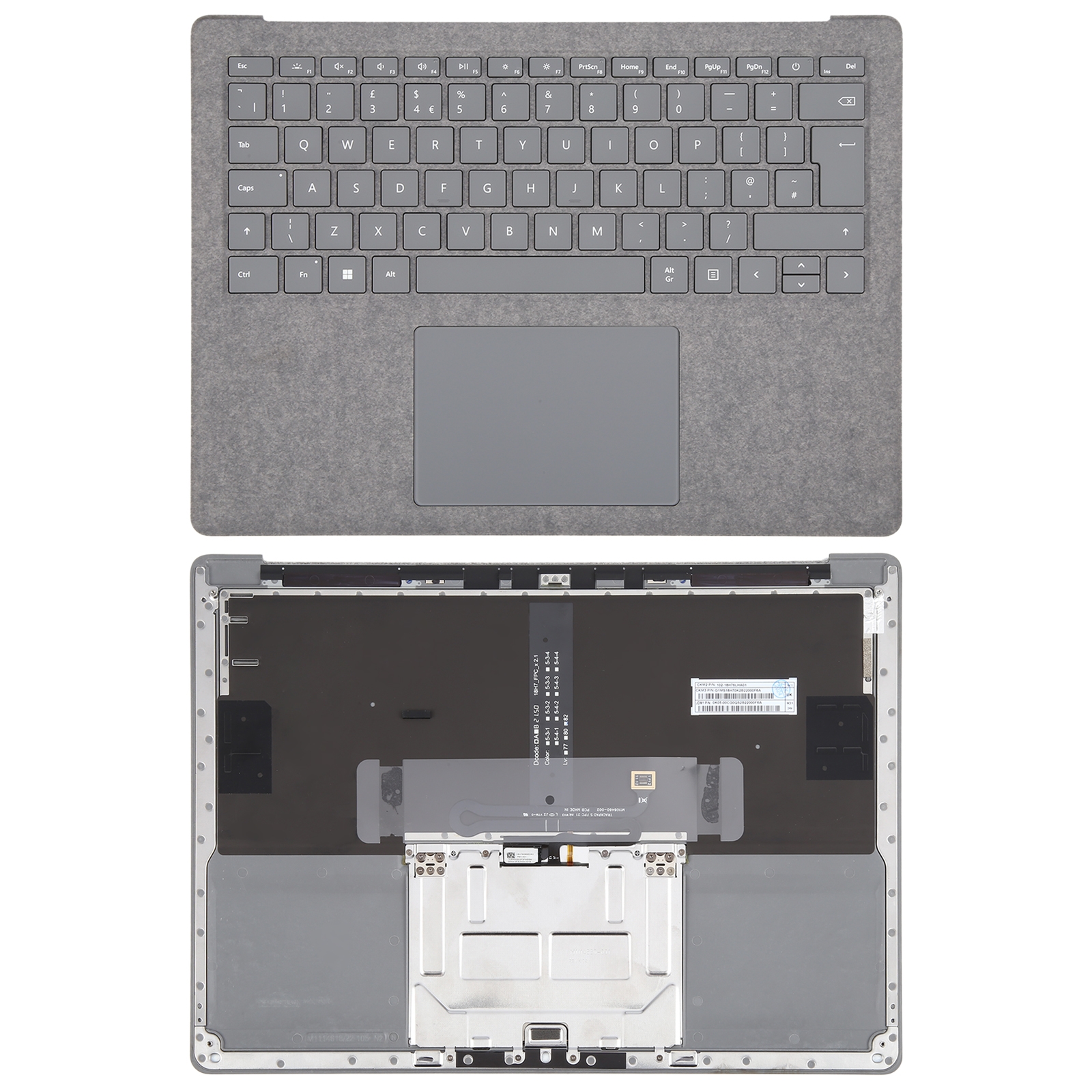 Microsoft Surface Laptop 3 / 4 / 5 13.5 インチ用 UK キーボード、C