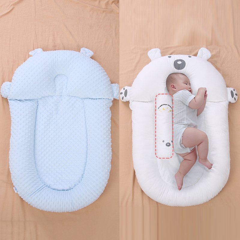 Almohada De Tiempo Boca Abajo Para Bebés, Con Suave Diseño De Abeja, Espejo De Seguridad Y Flores Coloridas, Bolsillo Con Cremallera, Para Recién Nacidos De 0 A 24 Meses